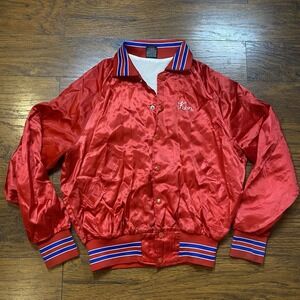 Aristo Jac Red Lobster Lightweight Bomber Jacket Men's Zip Nylon M Medium Grunge